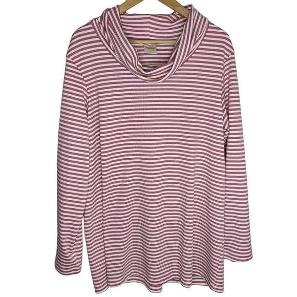 Blair Pink Striped Long Sleeve Cowl Neck Dress - Picture 1 of 11